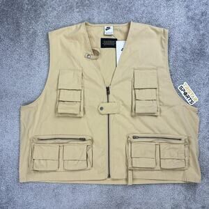 Nike Utility Vest Mens XL Multi Pocket Fishing Tactical FN3214-252 Sesame